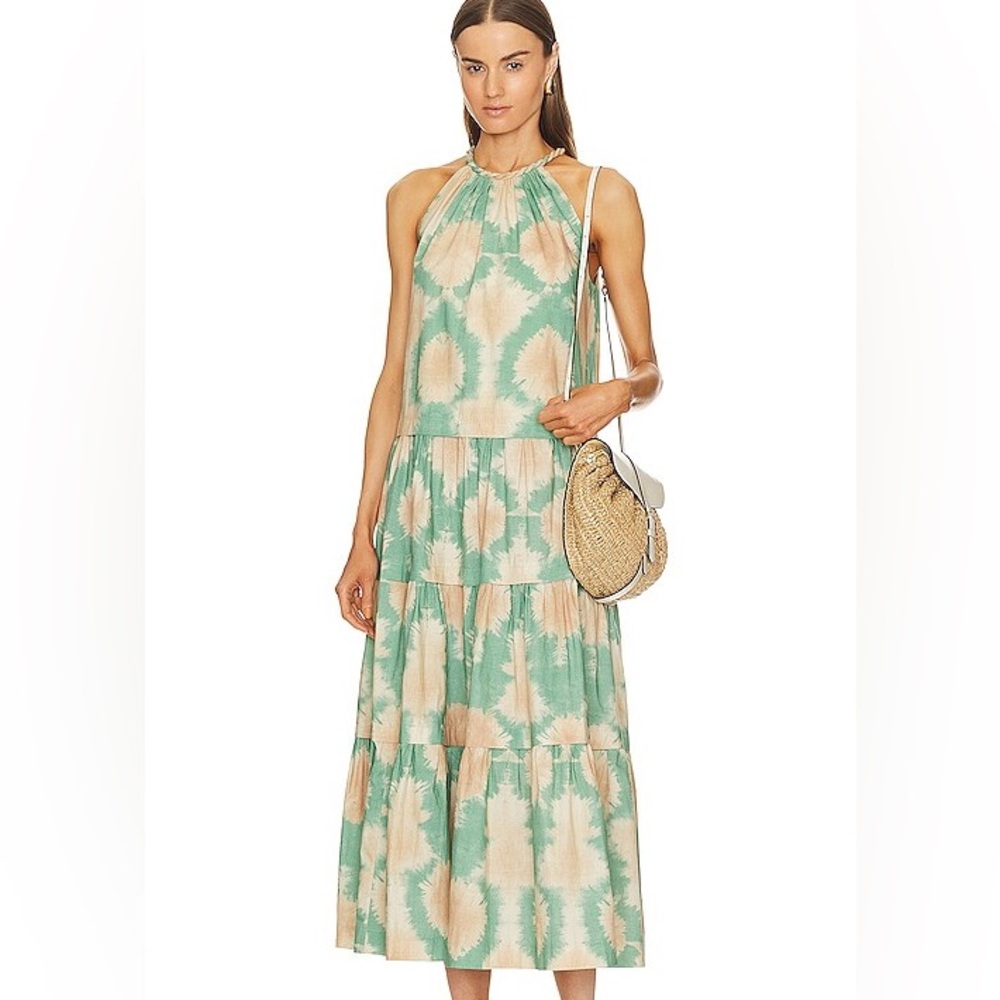 Ulla Johnson Green and Cream Halter Sundress

Worn once